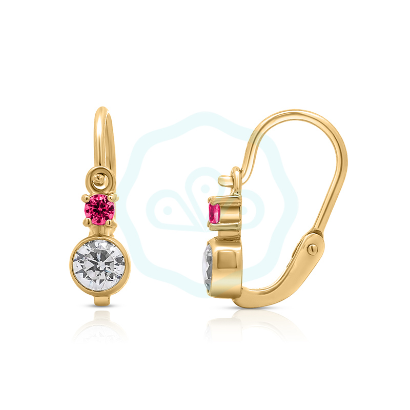 arany-elolkapcsos-feher-pink-cirkonia-koves-gyermek-au40082s